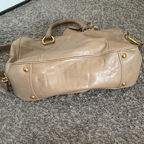 Prada Beige Leather Satchel with Gold Hardware - Picture 7 of 7